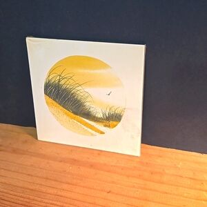 RARE 1930s FARM LARSEN WATERCOLOR MARSH DUNE LANDSCAPE MINI PRINT